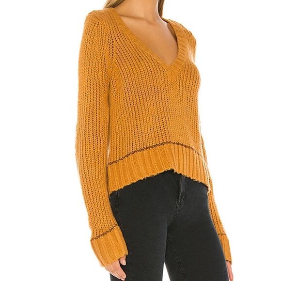 NWT Tularosa Ohara Deep V-neck Sweater in Mustard - Picture 2 of 5